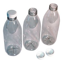 Clear PET Bottles with Screw Caps